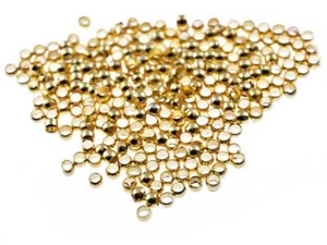 200 Quetschperlen in goldfarben, 2 mm - Bild 1 von 1