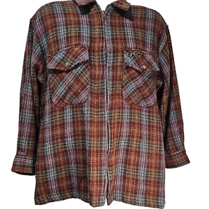 Chaqueta de Franela Oxidada Estados Unidos Vintage Años 70 Nylon Mediano Abrigo a Cuadros De Colección Normcore - Imagen 1 de 14