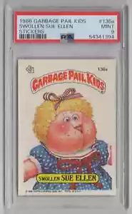 1986 Topps Garbage Pail Kids #136a hinchado Sue Ellen - PSA 9 como nuevo - Imagen 1 de 2