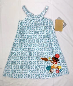 NWT Disney Store Girls 5/6 Moana Swimsuit Swim Coverup Blue White Pullover - Picture 1 of 3
