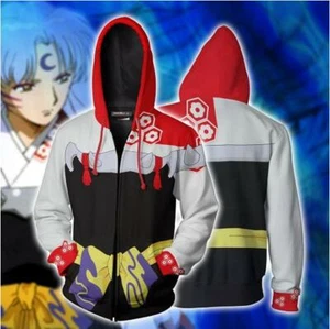 InuYasha Cosplay Anime Kapuzen Sweatshirt Kapuzenpulli Hoodie Pullover Puli - Picture 1 of 3
