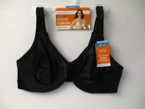 Warners bra signature support satin underwire size 42 C style 35002A Black - Picture 1 of 3