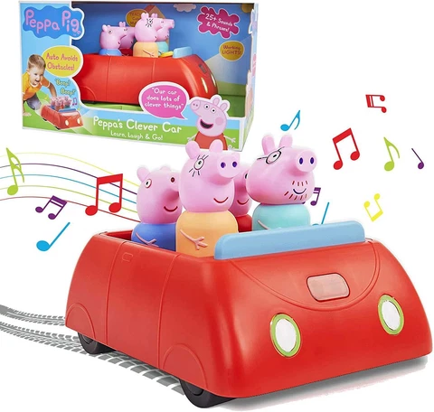 Peppa Pig's Family Red Clever Car Lights Sounds George Daddy Mummy Pig Cover