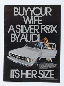 "Audi Silver Fox 1974 vintage anuncio impreso original 8,5 x 11" - Imagen 1 de 5
