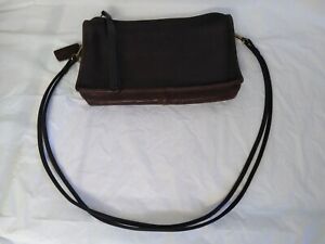 Vintage 1980s Coach Brown Leather Clutch Made in New York City Talon Zipper RARE