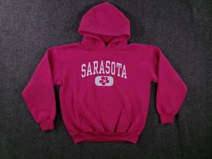 Sarasota Florida Sweatshirt Youth Medium Pink Hoodie Pullover Vacation Trip - Picture 1 of 10