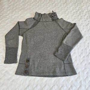 Prana Mock Neck Lucia Sweater Women's Size M Gray Recycled Wool Blend Tunic - Picture 1 of 7