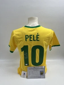 Camiseta Brasil Repro Pelé Firma Autógrafo Certificado de Autenticidad M - Imagen 1 de 8