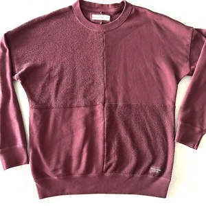 Abercrombie Kids Girls 13/14 Texture Block Pullover Sweater Burgundy Red Drop - Picture 1 of 10