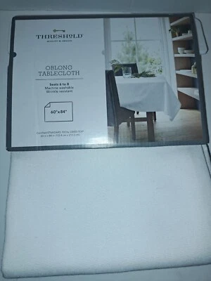 Solid Tablecloth White - Threshold™ 84" x 60" - Image 1 of 3
