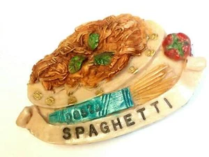 Imán de refrigerador de recuerdo 3D italiano de espaguetis hecho en Italia - Imagen 1 de 1