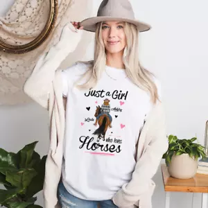 Personalized Just A Girl Who Loves Horse - Girl Riding Horse Custom Shirt - Picture 1 of 12