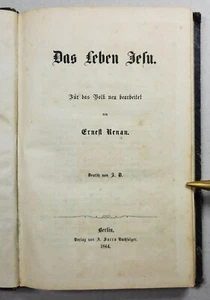 ERNEST RENAN: DAS LIVING JESU, edición popular, Berlín 1864 - primera edición alemana - Imagen 1 de 11