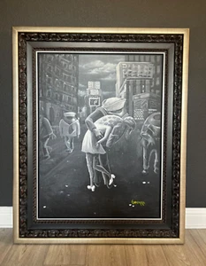 Michael Godard "Time Square Kiss" UNIQUE Painting - Picture 1 of 17