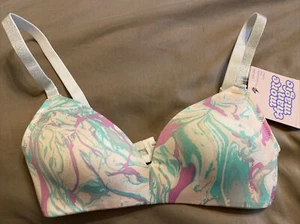 More Than Magic Marble Print Convertible Padded Bra Silver Glitter Straps Sz 34A - Picture 1 of 3