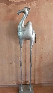 32" Camel Handcrafted Metal Welded Long Legs Decor Vintage Rustic MCM - Picture 1 of 12