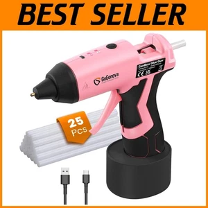 Cordless Hot Glue Gun Kit with 25 Glue Sticks - Pink - Picture 1 of 8