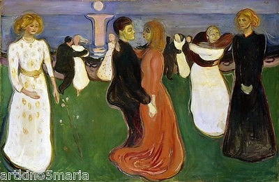 EDVARD MUNCH THE DANCE OF LIFE SYMBOLISM ART GICLEE PRINT FINE CANVAS - Image 1 of 1