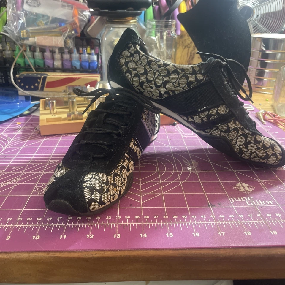 Zapatillas Coach Remonna Signature Jacquard Patrón C Gamuza en Negro Gris Talla 9.5 Foto 1 de 4