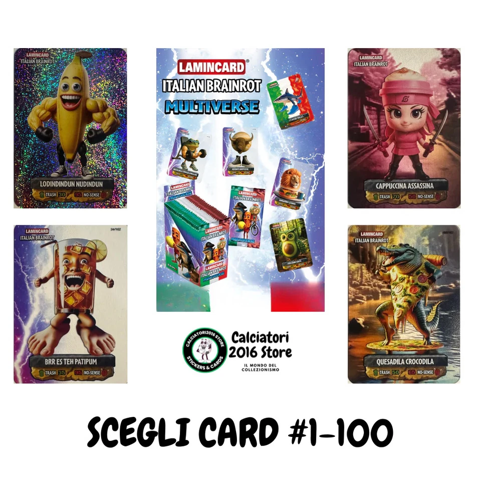 Italian Brainrot Multiverse Lamincard Diramix - Card Base Metal a scelta 1-100