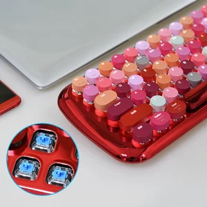 Mechanical Keyboard 84 Key RGB Backlit Retro Round Keycaps Plug And Play Dua NEW - Afbeelding 1 van 12