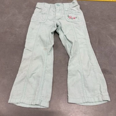 Pantalones Oshkosh Vintage Niñas 3T Acampanado Azul Y2k Pana Floral Campana Fondo Foto 1 de 4