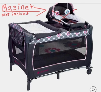 Baby Trend PY86B63C Lil Snooze Deluxe II Nursery Center, Daisy Dots Sin moisés Foto 1 de 4