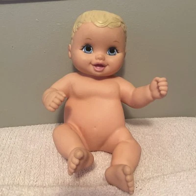 Vintage 2005  Lauer Toys Water Baby 10” Rubber Doll Blonde Bright Blue Eyes - Image 1 of 4