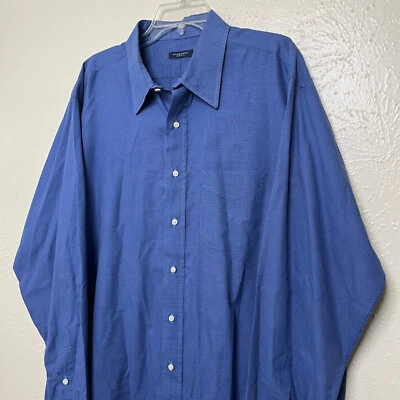 Camisa vintage Burberry London para hombre 17,5 36 azul Gitman Bros manga larga Foto 1 de 4
