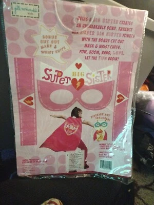 NEW **Pink Girls Big Sister Super Hero Cape : Big Sister Gifts  - Image 1 of 4