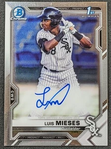 Bowman Cromo 2021 LUIS MIESES Auto 1° Prospettiva BIANCO SOX - Foto 1 di 4
