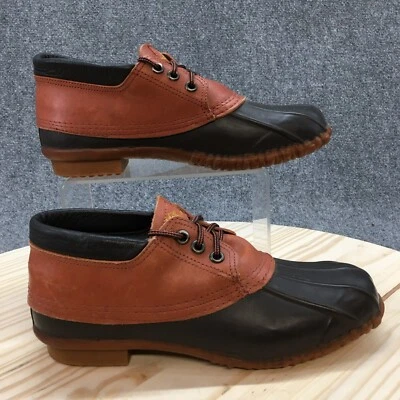 REI Waterproof Rain Duck Boots Womens 8 Black Leather Lace Up Steel Shank Round - Image 1 of 4