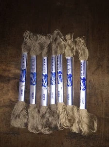 Vintage BUCILLA Lot of 7, Six Strand Embroidery Thread 3- #2464 & 4- #2466 Tan - Picture 1 of 2