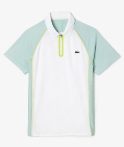 Lacoste Men's SPORT Zippered Collar Pique Golf Polo Shirt-DH5046