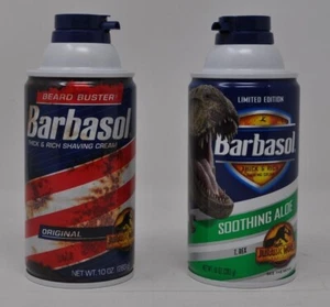Jurassic World Dominion Barbasol Beard Buster 10oz Can Rust Variation & Aloe Can - Picture 1 of 3
