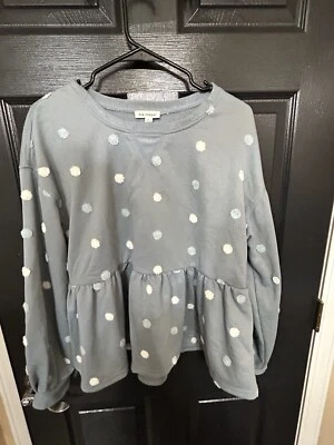 Suéter grande a lunares azul pimienta azul usado en excelente estado Foto 1 de 3