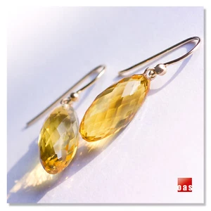 Massive 14k oder 18k Gold Golden Citrin Baby Beere Ohrringe Haken oder Leverback - Bild 1 von 13