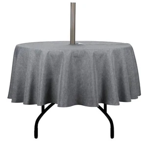 Outdoor and Indoor 60Inch round Tablecloth with Umbrella Hole and Zip - Picture 1 of 7