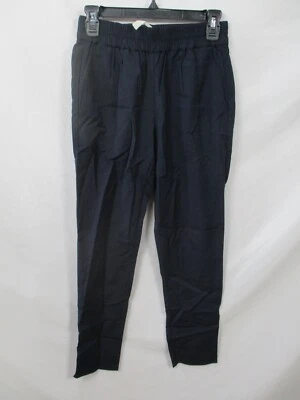 J Crew Pants Womens 0 Blue Dress Straight Leg Drawstring Elastic Waist Wool - Image 1 of 4