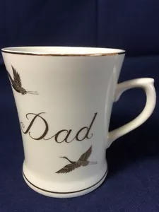 Tazza da tè caffè vintage Treasure Masters papà con oche bordo oro - Foto 1 di 5