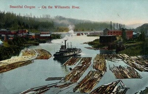 Hermosa postal de Oregon en el río Willamette Oregon O de colección - Imagen 1 de 2