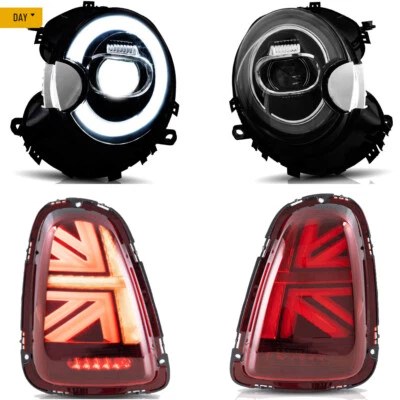 Full LED Headlights + Red LED Tail Lights For 2007-13 Mini Cooper S R56/57/58/59 - Image 1 of 4