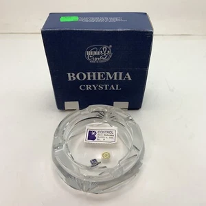 Bohemia Crystal Hand Cut Crystal Glass Round Plate 5” ashtray - Picture 1 of 7