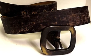 Men's Levi's Rustic Distressed Brown Leather Chunky Buckle Size L - Picture 1 of 13