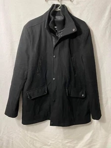 Kenneth Cole double breasted men's jack coat wool blend Black XL - Picture 1 of 7