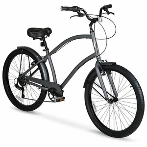 Mens Cruiser Bike 26 Inch Bicycle Lightweight Aluminum Frame Shimano 7 Speeds - Picture 1 of 9