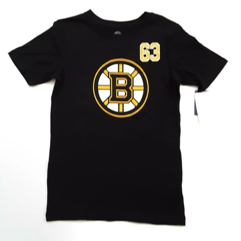 NHL Boys Boston Bruins 63 Marchand T-Shirt Size L (12-14) Short Sleeve Black Cover