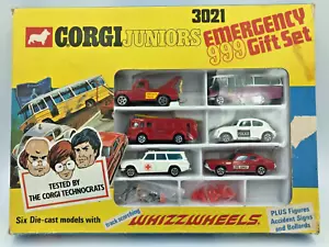 Corgi Juniors Emergency 999 Gift Set 3021 Complete Figures and cones Capri 1/64 - Picture 1 of 24
