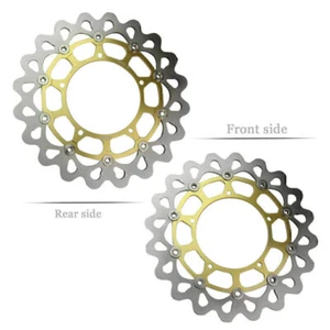Pair Motorcycle Front Floating Brake Disc Rotors For Yamaha R1 FZ1 FAZER V MAX - Picture 1 of 9