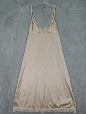 Vintage Sears The Doesnt Slip Nylon Anti-Cling Beige Slip Talla 32 Foto 1 de 4